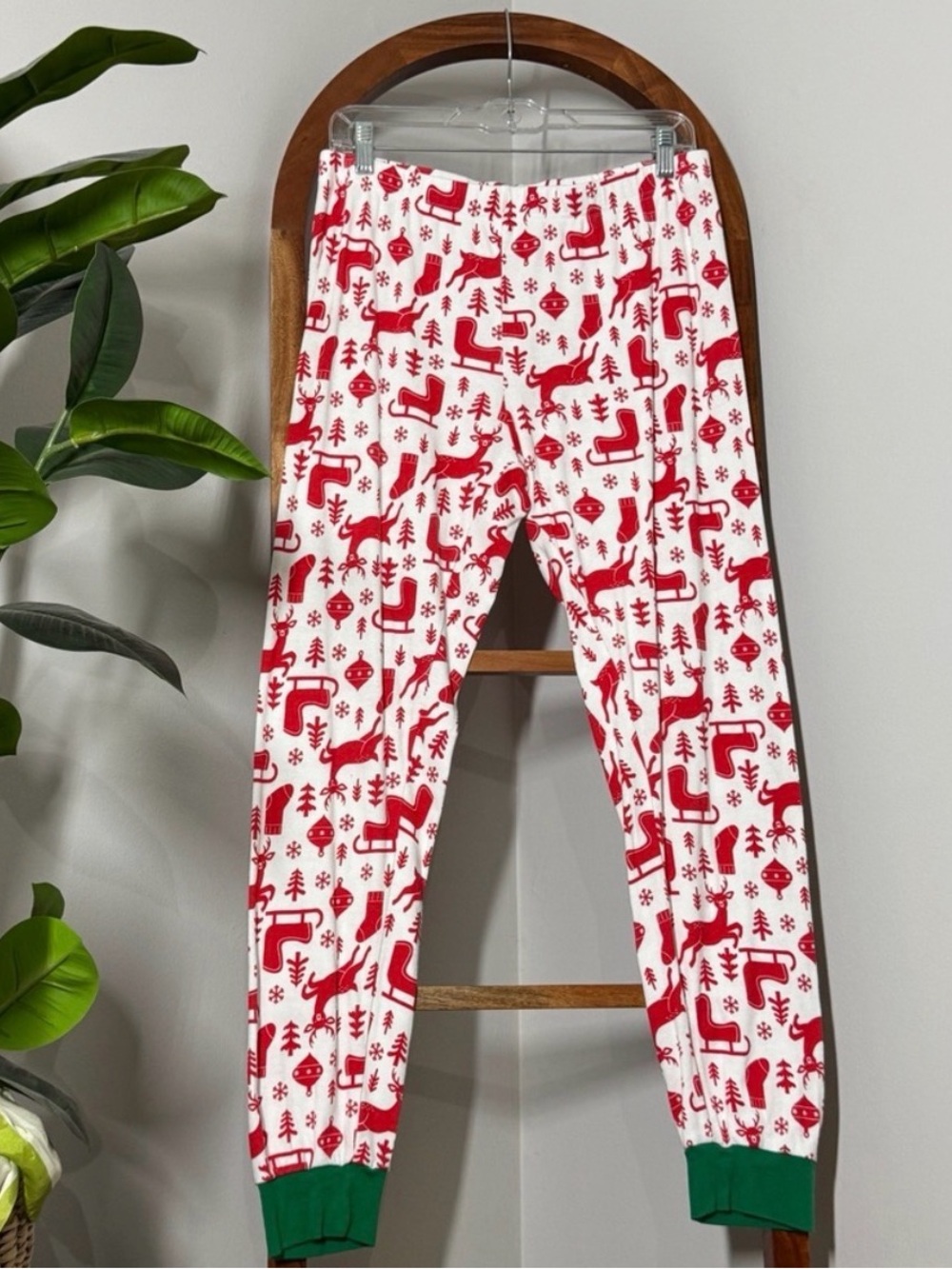 Carter's Adult LARGE White Red Holiday Christmas Pajama Pants